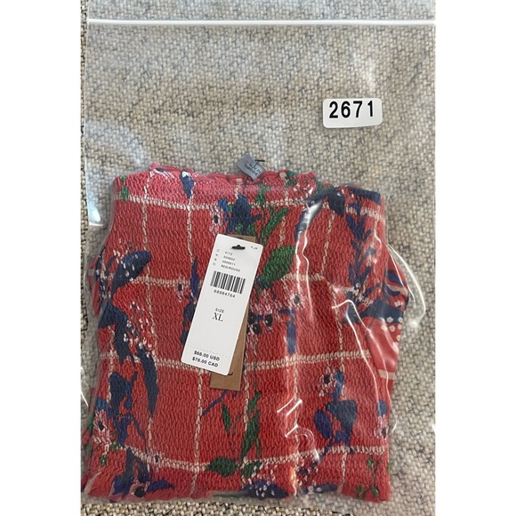 Anthropologie Conditions Apply Katalia Printed Smocked Peplum Tank NWT SZ XL - Picture 9 of 12